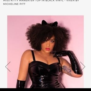 Miss Kitty Maneater top in black latex